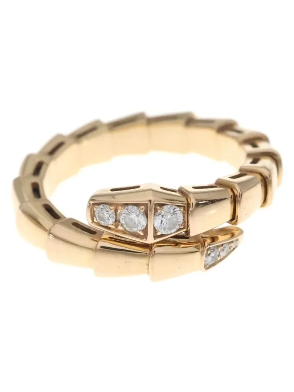 Bvlgari Serpenti Viper Diamond Ring Pink Gold